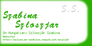 szabina szloszjar business card
